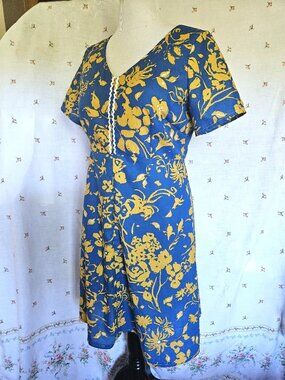 Size L Short Sleeve Knee Length Dress Cotton NWT